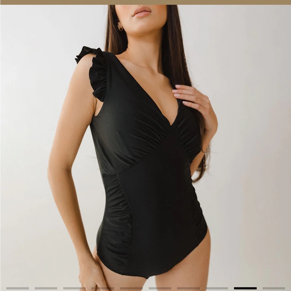 Elegant Black One-Piece Swimsuit